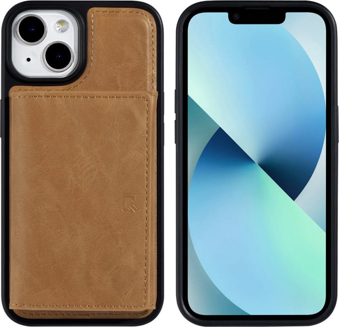 UNIQ Accessory - Bruin Back Cover Wallet Case voor Apple iPhone 14 - PU Leer, Bescherming van Telefoon.
