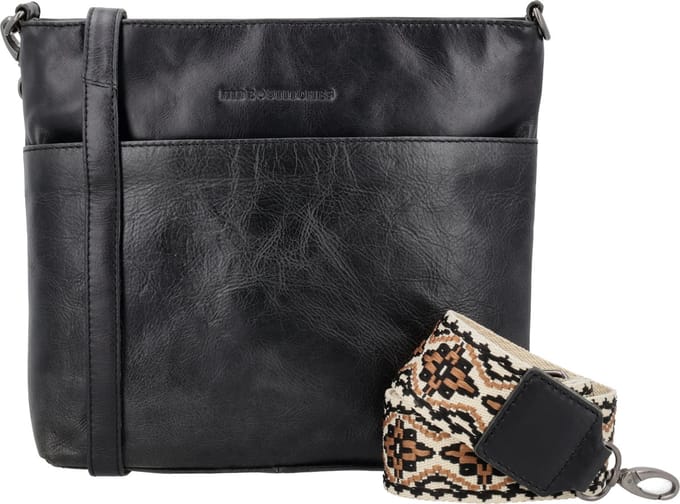 Hide & Stitches Next Navajo Schoudertas Dames - Handtas voor Dames - Tas van 100% Leder - Zwart