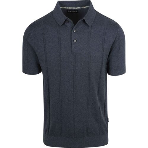 Barbour Wellburn Knitted Polo Donkerblauw (navy) - Maat L - Heren