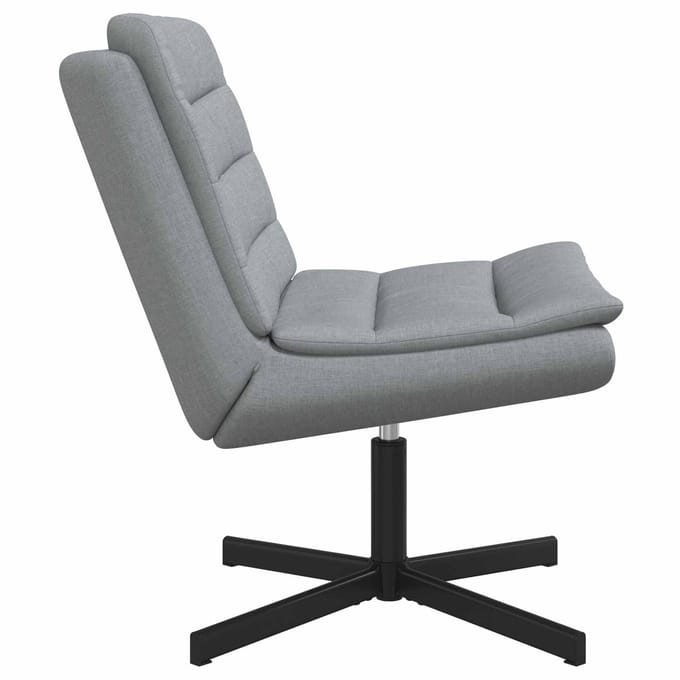 vidaXL - Draaistoel - Lichtgrijs - 63 - x - 75 - x - 76 - cm - Stof