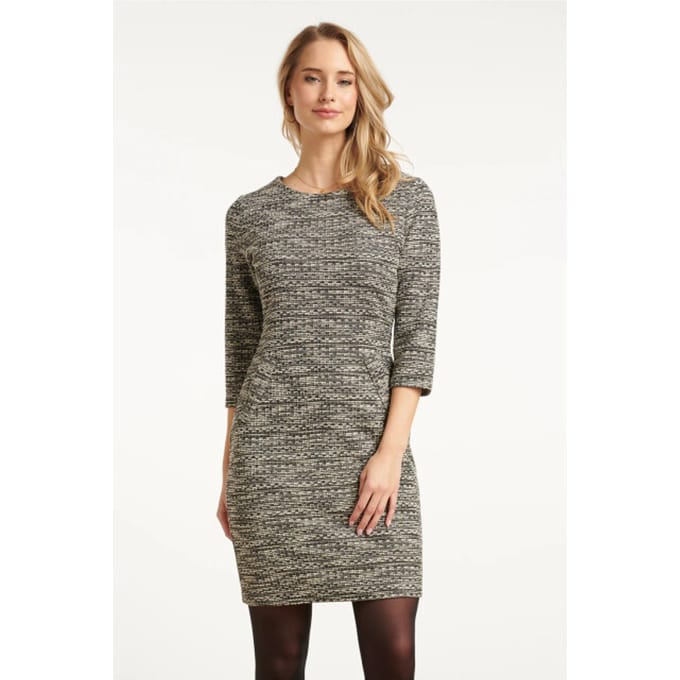 Smashed Lemon Zwart wit tweed jurk |