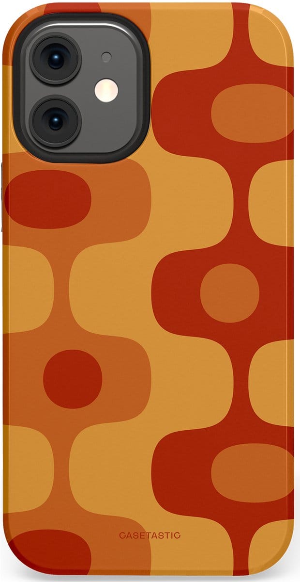 Casetastic hoesje geschikt voor Apple iPhone 12 Mini - Dubbellaagse bescherming - Vintage Rust - Fashion Case - Terracotta Goud