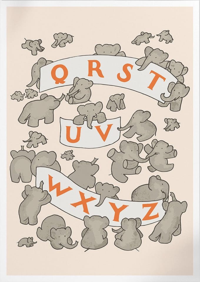 ABC De Babar II (Babar de Olifant) | Poster | B2: 50 x 70 cm