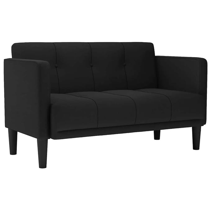 vidaXL - Loveseat - Bank - Zwart - 111 - cm - Stof