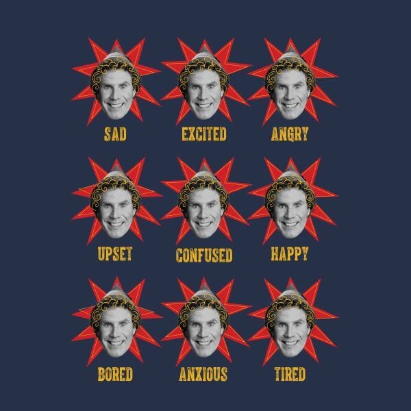 Elf Faces Women's Christmas T-Shirt - Navy - M
