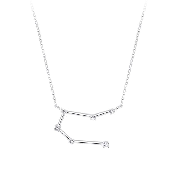 Joy|S - Zilveren sterrenbeeld ketting Gemini Tweeling(en) met zirkonia