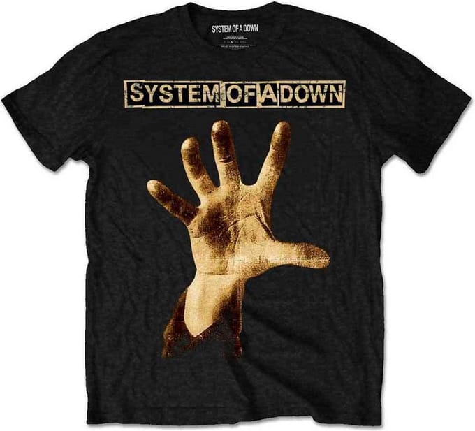 System Of A Down - Hand Heren Tshirt - M - Zwart