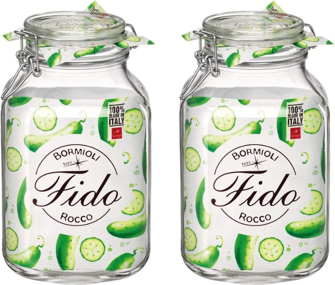 Bormioli Rocco Weckpot Fido Vierkant - 14 x 14 cm / 3 Liter - 2 stuks