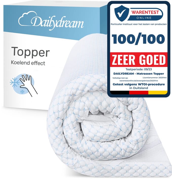 Dailydream - Topper - Matrastopper - 90x200cm - Memory Foam - 5cm dik - Model Cool Touch M - traagschuim