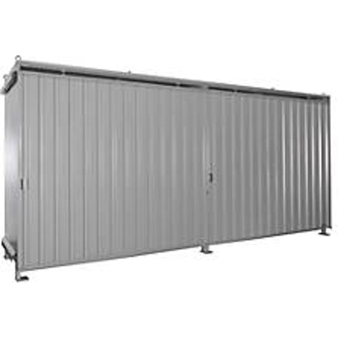 Stellingcontainer BAUER CEN 59-2, staal, schuifdeur, B 6245 x D 1550 x H 2980 mm, grijs