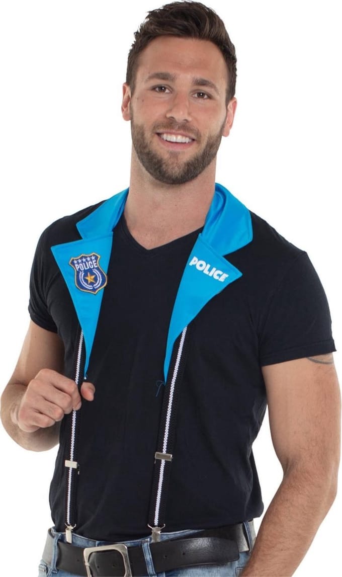 Folat Bretels Politie Polyester Blauw One-size