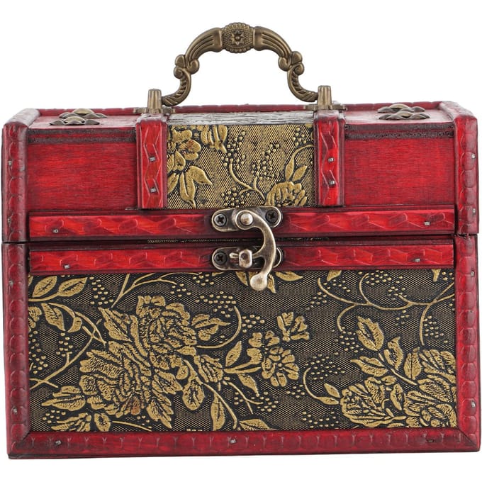 Sieradendoos Organizer Koffer Draagbaar Houten Pu Sieraden Display Opbergkoffer voor black
