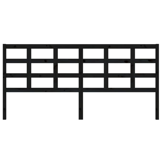 vidaXL - Hoofdbord - 205,5x4x100 - cm - massief - grenenhout - zwart