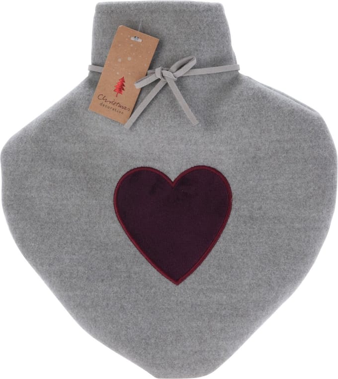 Home & Styling Warmwaterkruik Hartje - 0,85L - 26cm - Grijs