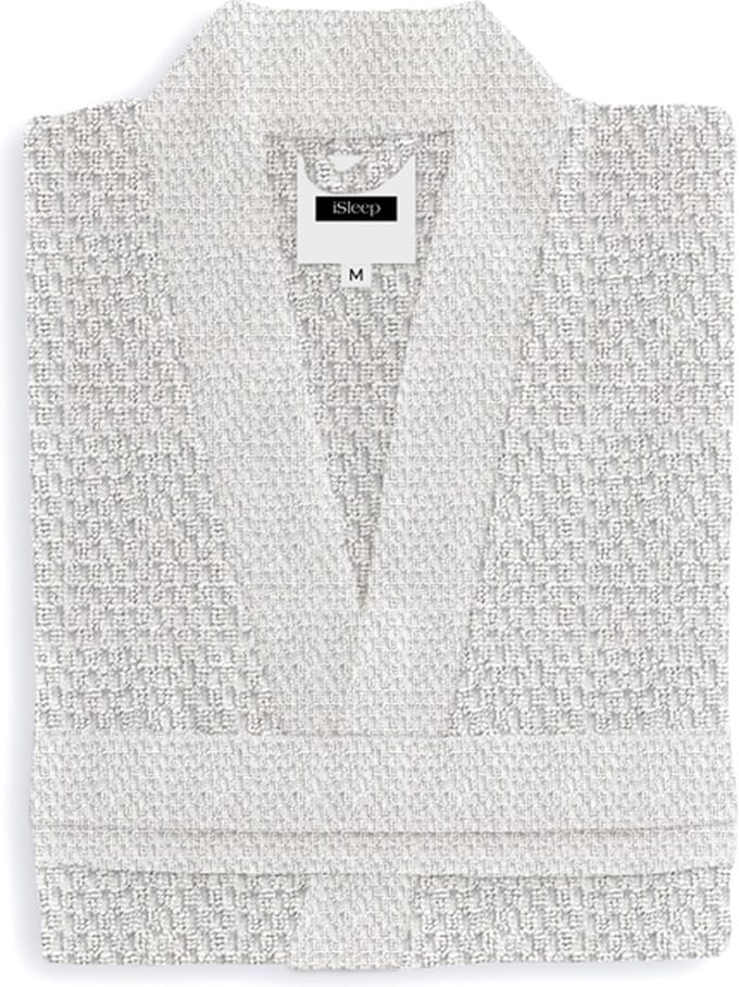 iSleep Badjas Grant - 100% Katoen - Unisex - Maat M - White