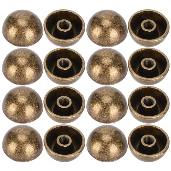 30 Sets Rivets Champignon à Vis Dômes Couleur Bronze pour Décoration Cuir 12MM white