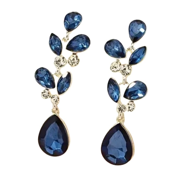 Oorbellen -Blauw -Ariana -zilverkleur- Lang- Charme Bijoux
