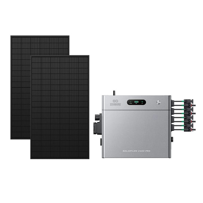 Zendure SolarFlow 2400 Pro - SolarFlow 2400 Pro (2.4 kWh) / Zonder batterij / 2*450W Bifacial Panel (1170Wp Max)