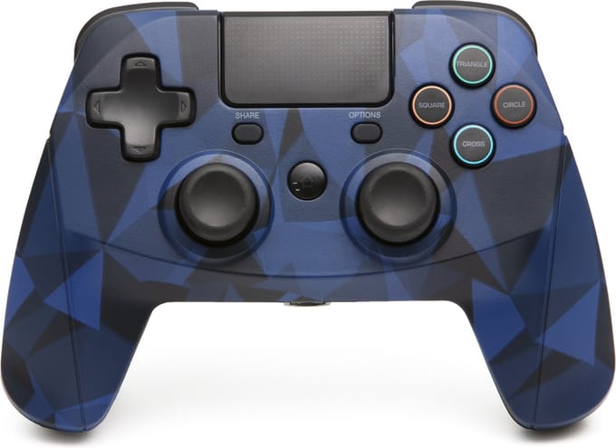 Snakebyte Wireless Gamepad 4S - Draadloze Controller - PS4/PC - Bluetooth - 3,5mm Jack - Camo Blauw