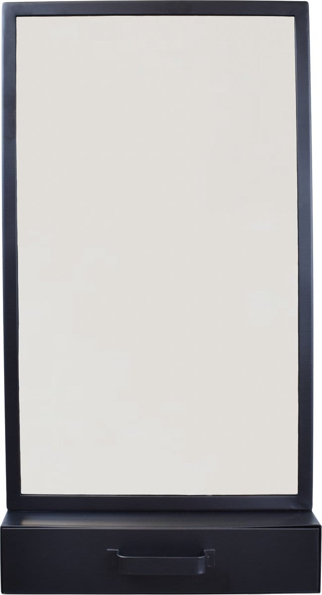LOFT42 Verona Spiegel – Lade – Zwart – Metaal - 72x38x4