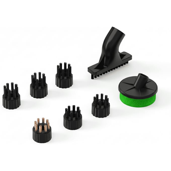Techweise Vervangborstels Set - TS1 & TS2 Stoomreiniger - 8-delig - Nylon, Staal & Voegenborstel
