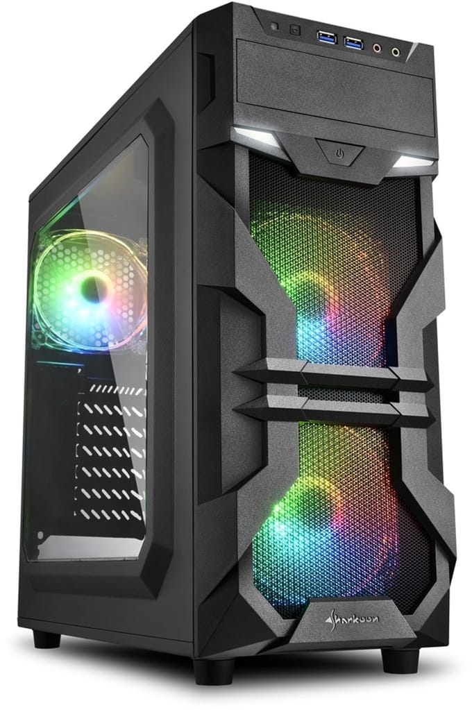Sharkoon VG7-W RGB - middelgrote toren - ATX - Case - Tower - Zwart