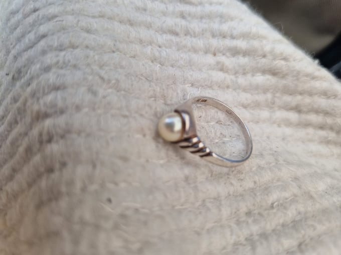 Gemstones-silver ring 18 mm 925-sterling zilver met zoetwaterparel