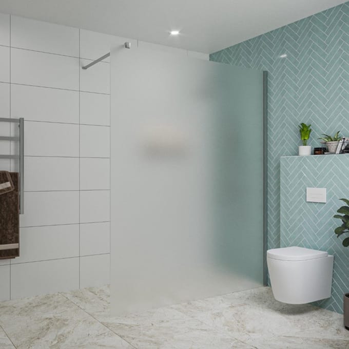 FugaFlow Eccelente Vetro inloopdouche badkamer - 160x200cm - mat glas - wandarm - chroom
