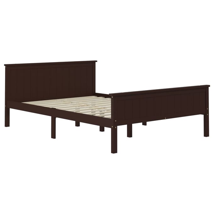 vidaXL - Bedframe - massief - grenenhout - donkerbruin - 160x200 - cm