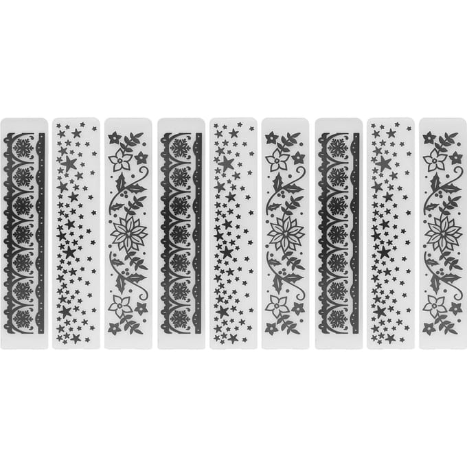 9 Stuks Embossing Map DIY Plastic ConcaafConvex Embossed Sjabloon Papier Ambachten voor Kaart Scrapbook white