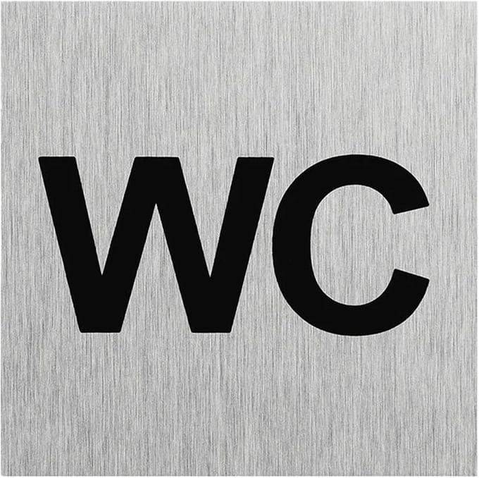 Seilflechter Aluminium deurbordje - WC - 60 x 60 mm - Vierkant