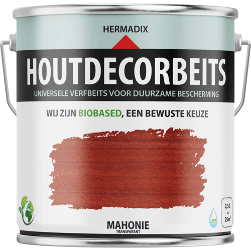Hermadix Houtdecor Verfbeits Transparant - 2,5 liter -654  Mahonie