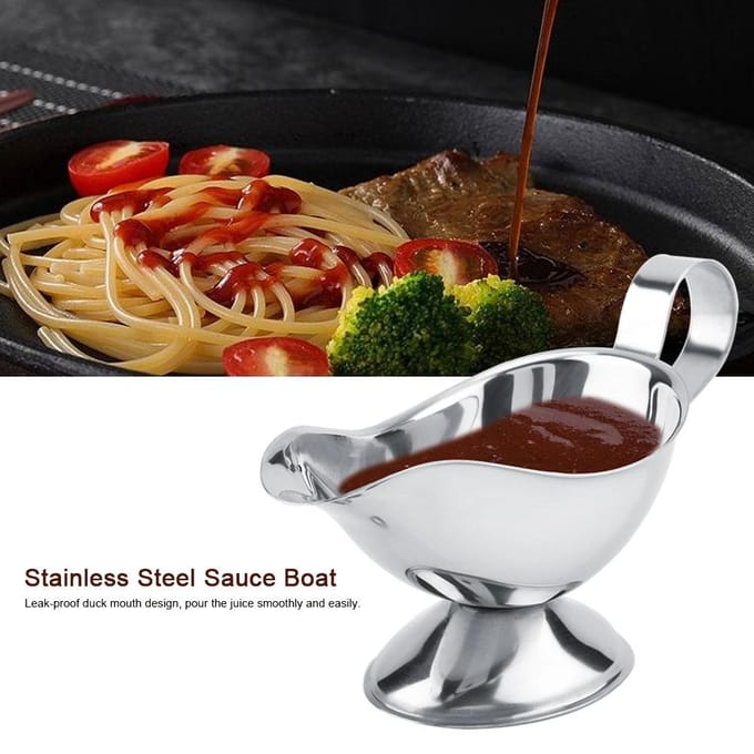 Roestvrijstalen Steak Peper Sausboot Kruidencontainer voor Restaurantkeuken(10oz)