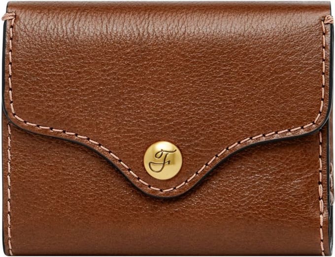 FOSSIL Portemonnee Heritage Trifold Brown Bruine