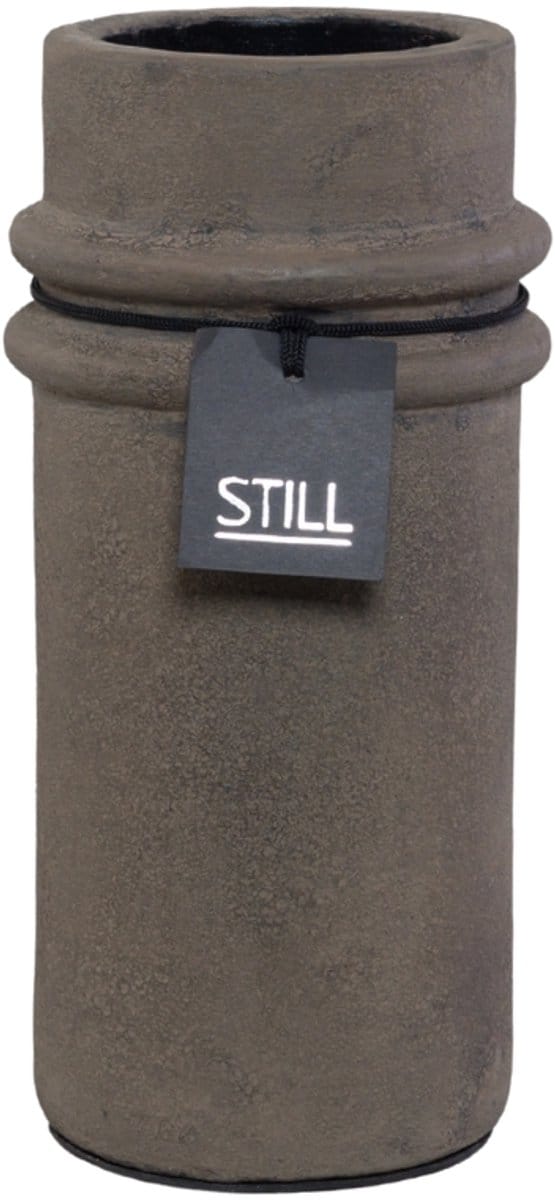 STILL - Vaas - Bamboo Vase - Ribbels - Dark - Bruin - 31 x 13 cm