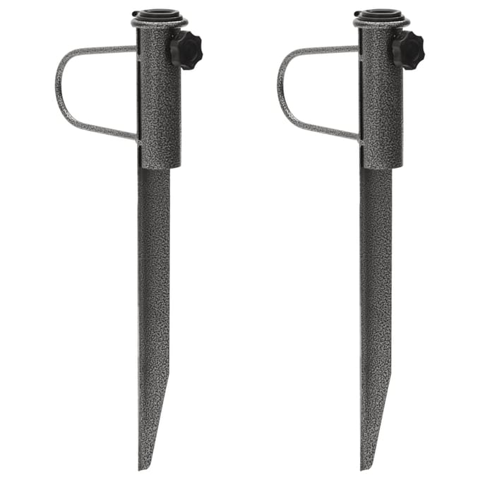 vidaXL - Parasolstandaards - met - pennen - 2 - st - 19x42 - cm - gegalvaniseerd - staal