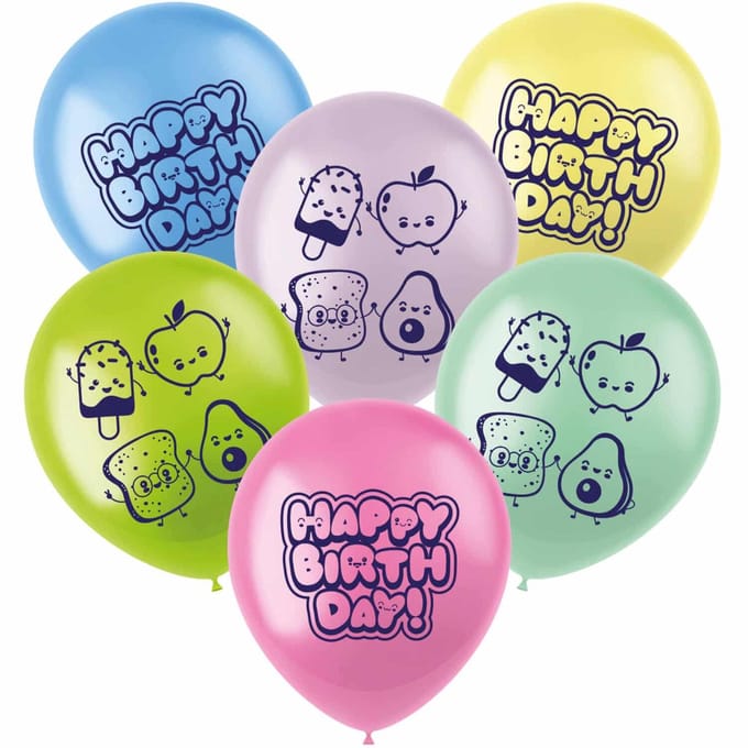 RIETHMULLER - 6 Latex ballonnen Kawaii Party 33 cm