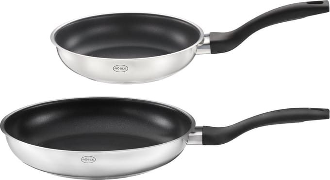 Rösle Basic Line - Basic Line Koekenpan ø 20 ø 24 cm Set van 2 Stuks - Roestvast Staal - Zilver