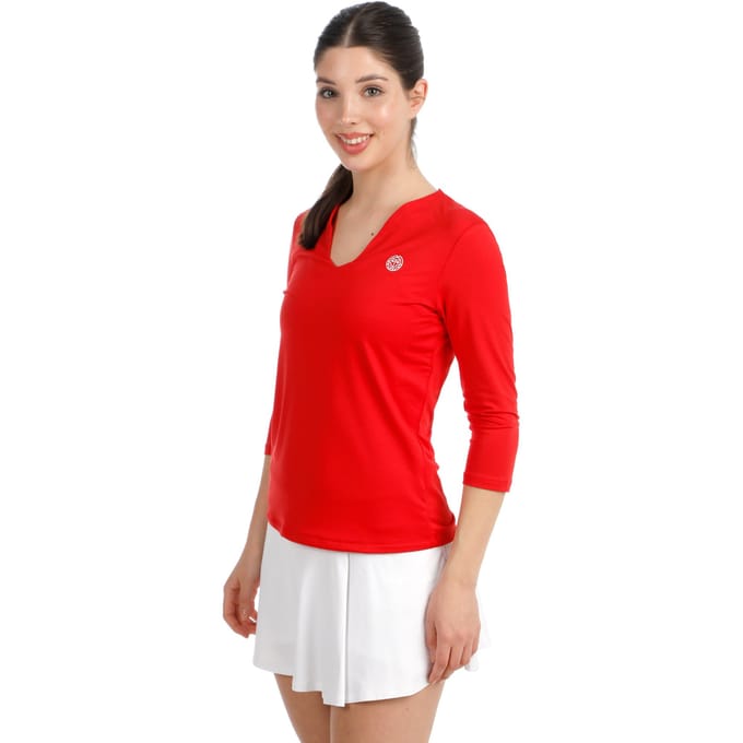 BIDI BADU Crew 2.0 V-Neck Longsleeve Dames-rood