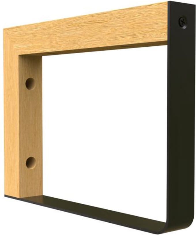 Plankdrager Rechthoek - 2 stuks - 152 x 202mm - Hout / Metaal - Zwart - Plankdragers