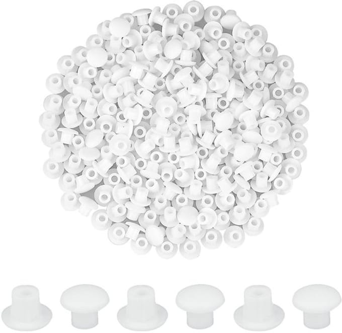 Dailygoods- Afdekkapjes 5 mm - Kunststof Afdekkappen - Wit - 220
