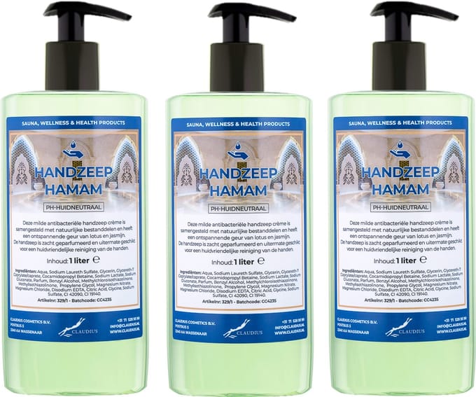 Handzeep Hamam 500 ml - met gratis pompje - set van 3 stuks