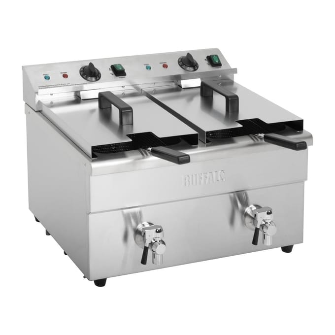 Buffalo Dubbele Inductiefriteuse 2x 3000w - Buffalo CT012 - Horeca & Professioneel - Horeca & Professioneel