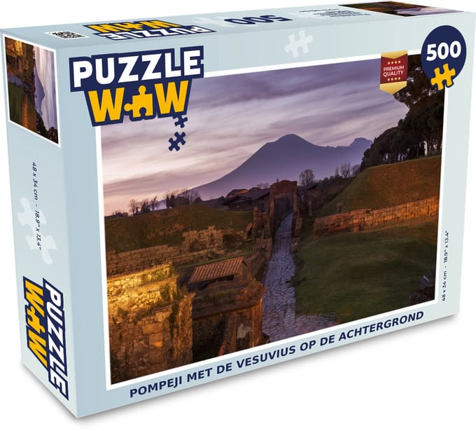 Puzzel Pompeji met de Vesuvius op de achtergrond - Legpuzzel - Puzzel 500 stukjes