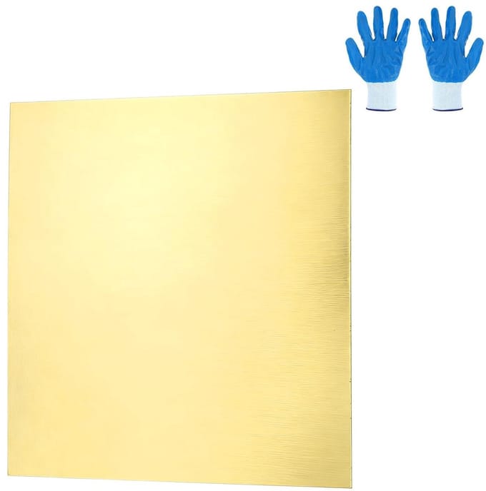 Messing Plaat - Dun Metaal - Modelbouw Knutselen - Flexibele Textuur - 100 x 100 x 0.4 mm - Goudkleurig