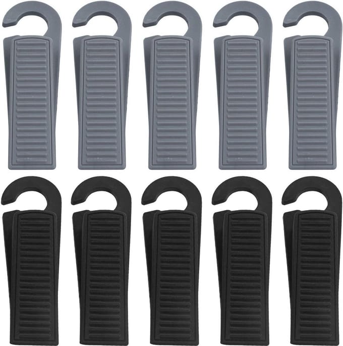 Set van 10 Rubberen Deurstoppers Antislip en Anti-Botsing Zwart en Grijs