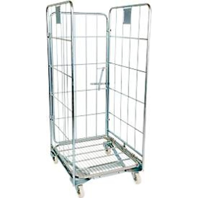 Nestbare rolcontainer, 3-zijdig, draagvermogen 500 kg