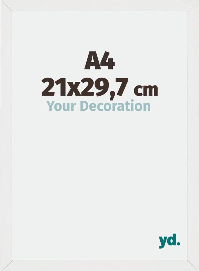 Your Decoration - Fotolijst A4 21x 29,7 cm - MDF - Wit Hoogglans - Mura