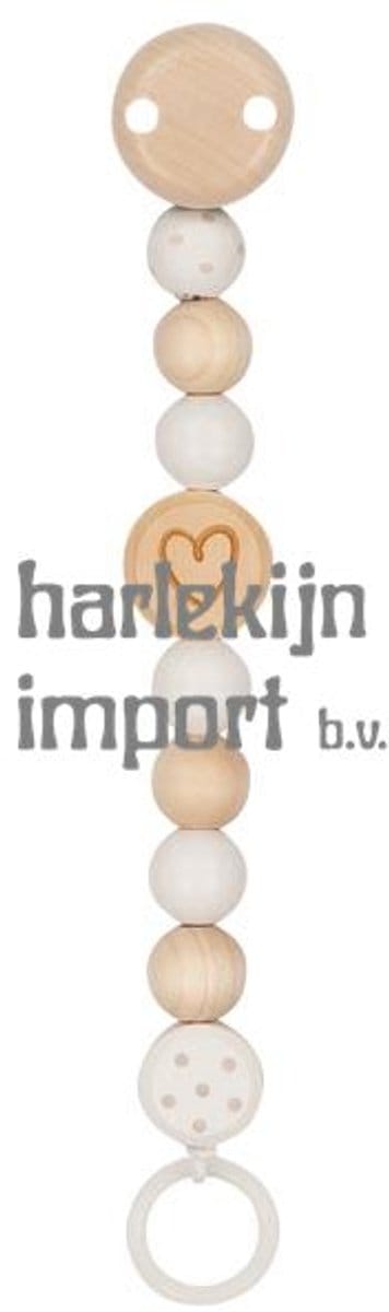 GOKI Fopspeenketting - Hart - L21cm - Hout