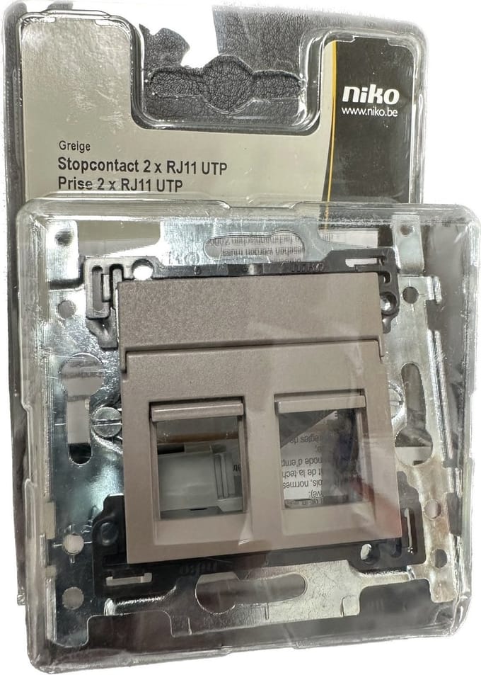 Niko - Stopcontact 2x RJ11 UTP - Greige